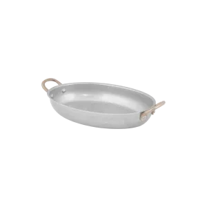 Antique Oval Fry Pan with 2 Side Brass Handles -33.5 x 23 cm