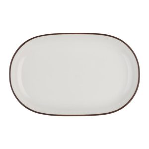 Id Fine Modest Brown Oval Boat Plate 28 cm