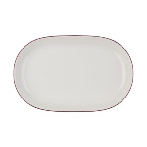 Id Fine Modest Maroon Oval Boat Plate 18 cm