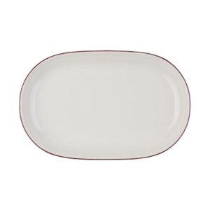 Id Fine Modest Maroon Oval Boat Plate 23 cm